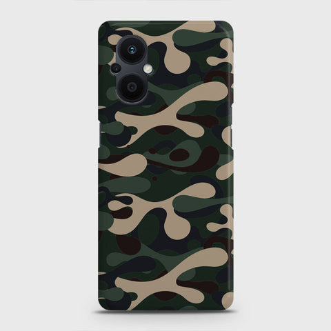 Oppo F21 Pro 5G Cover - Camo Series - Dark Green Design - Matte Finish - Snap On Hard Case with LifeTime Colors Guarantee