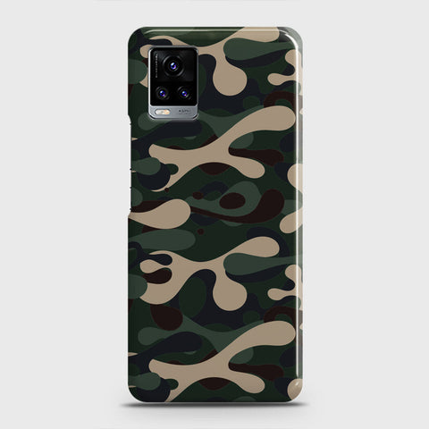 Vivo V20  Cover - Camo Series - Dark Green Design - Matte Finish - Snap On Hard Case with LifeTime Colors Guarantee