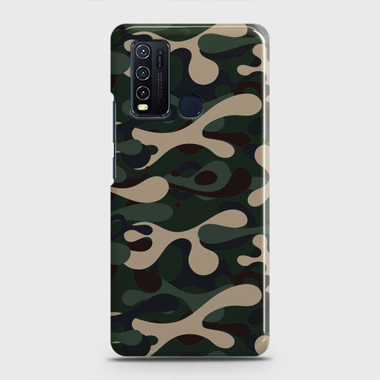 Vivo Y30  Cover - Camo Series - Dark Green Design - Matte Finish - Snap On Hard Case with LifeTime Colors Guarantee