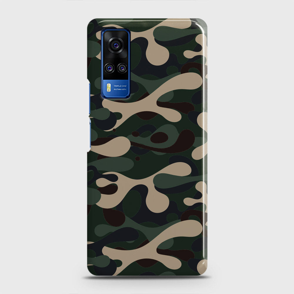 Vivo Y51 2020  Cover - Camo Series - Dark Green Design - Matte Finish - Snap On Hard Case with LifeTime Colors Guarantee