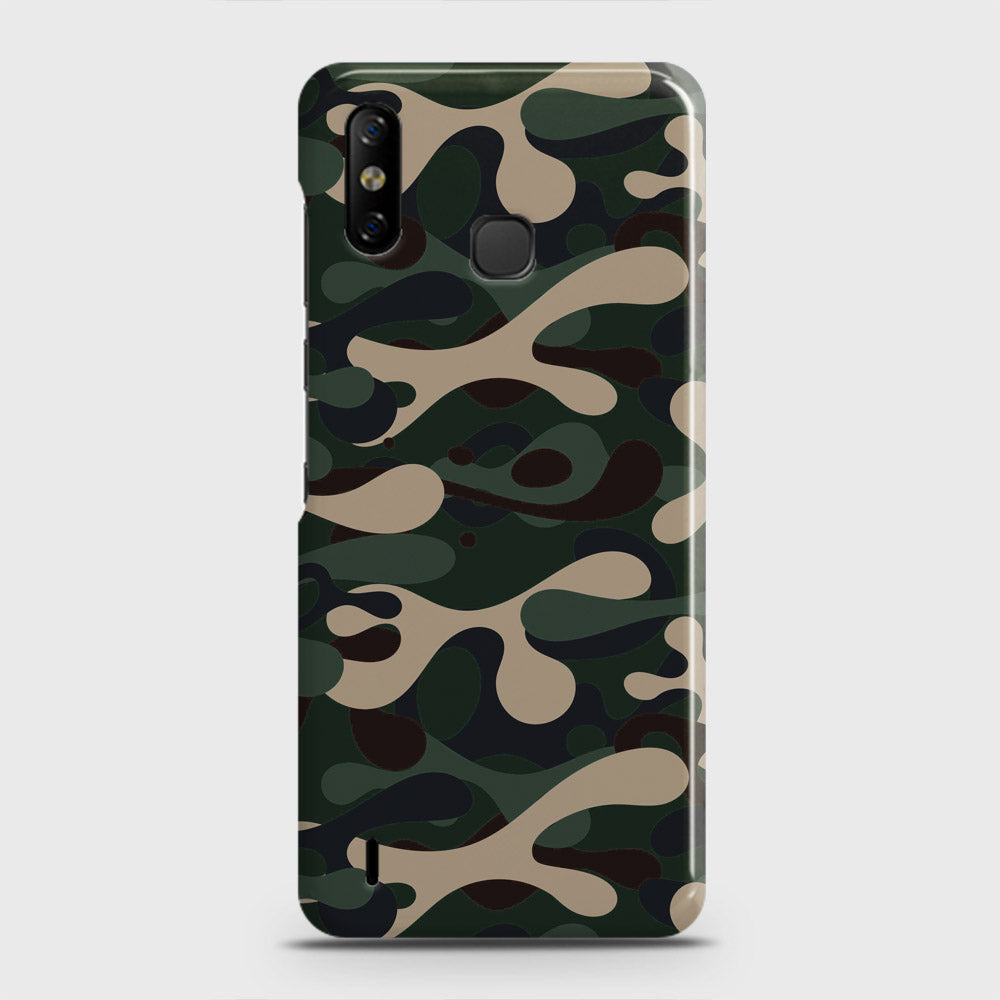 Infinix Smart 4 Cover - Camo Series - Dark Green Design - Matte Finish - Snap On Hard Case with LifeTime Colors Guarantee