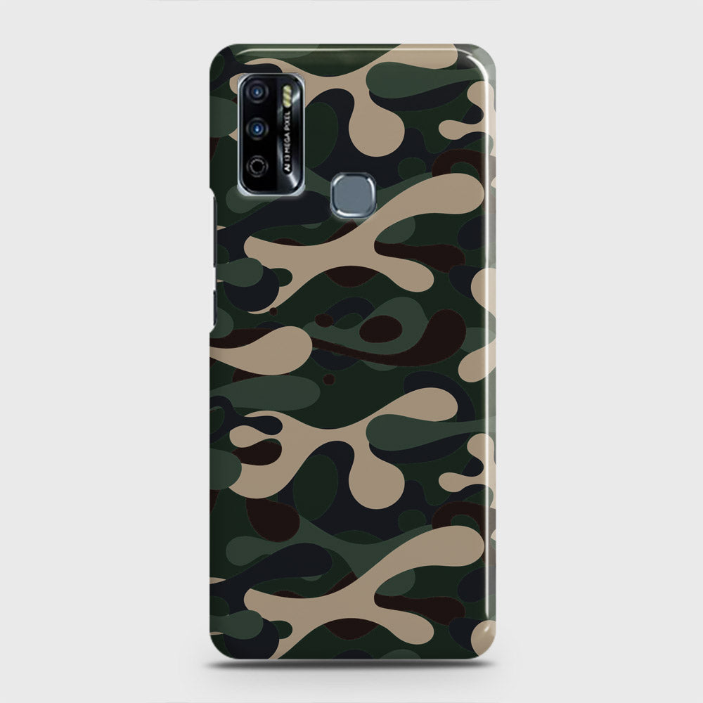 Infinix Hot 9 Play Cover - Camo Series - Dark Green Design - Matte Finish - Snap On Hard Case with LifeTime Colors Guarantee
