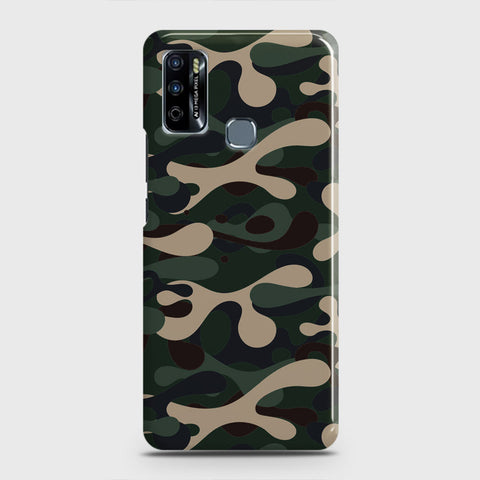 Infinix Hot 9 Play Cover - Camo Series - Dark Green Design - Matte Finish - Snap On Hard Case with LifeTime Colors Guarantee