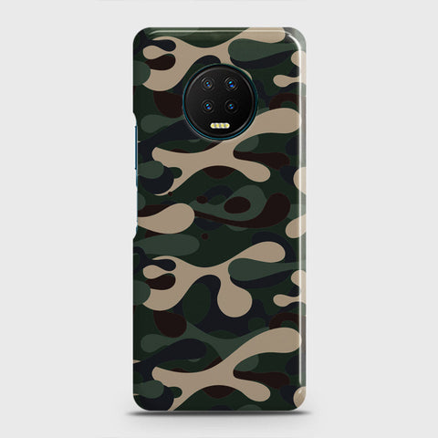 Infinix Note 7 Cover - Camo Series - Dark Green Design - Matte Finish - Snap On Hard Case with LifeTime Colors Guarantee