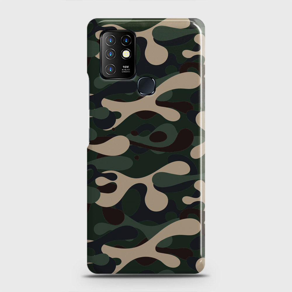 Infinix Hot 10 Cover - Camo Series - Dark Green Design - Matte Finish - Snap On Hard Case with LifeTime Colors Guarantee