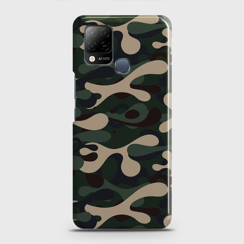 Infinix Hot 10s Cover - Camo Series - Dark Green Design - Matte Finish - Snap On Hard Case with LifeTime Colors Guarantee