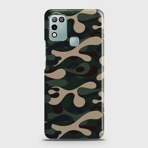 Infinix Hot 10 Play Cover - Camo Series - Dark Green Design - Matte Finish - Snap On Hard Case with LifeTime Colors Guarantee