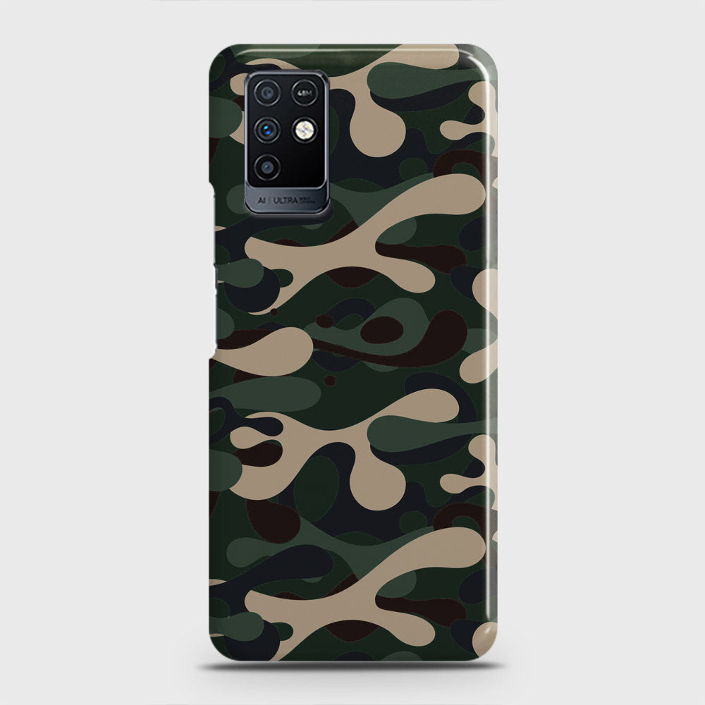 Infinix Note 10 Cover - Camo Series - Dark Green Design - Matte Finish - Snap On Hard Case with LifeTime Colors Guarantee