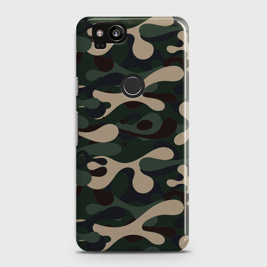 Google Pixel 2 Cover - Camo Series - Dark Green Design - Matte Finish - Snap On Hard Case with LifeTime Colors Guarantee