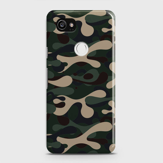 Google Pixel 2 XL Cover - Camo Series - Dark Green Design - Matte Finish - Snap On Hard Case with LifeTime Colors Guarantee