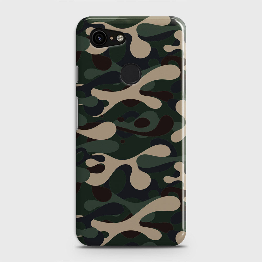 Google Pixel 3 XL Cover - Camo Series - Dark Green Design - Matte Finish - Snap On Hard Case with LifeTime Colors Guarantee