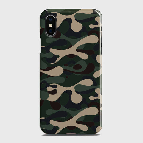 iPhone X Cover - Camo Series - Dark Green Design - Matte Finish - Snap On Hard Case with LifeTime Colors Guarantee