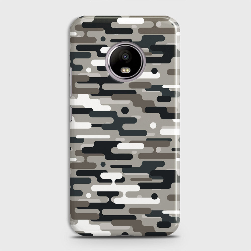 Motorola E4 Cover - Camo Series 2 - Black & Olive Design - Matte Finish - Snap On Hard Case with LifeTime Colors Guarantee