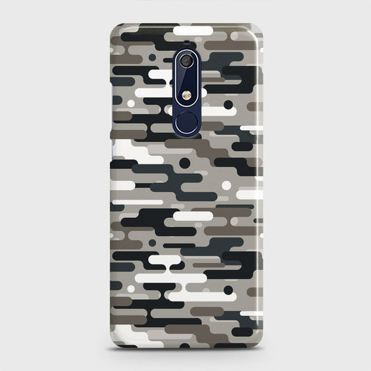 Nokia 5.1 Cover - Camo Series 2 - Black & Olive Design - Matte Finish - Snap On Hard Case with LifeTime Colors Guarantee