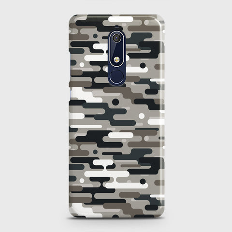 Nokia 5.1 Cover - Camo Series 2 - Black & Olive Design - Matte Finish - Snap On Hard Case with LifeTime Colors Guarantee