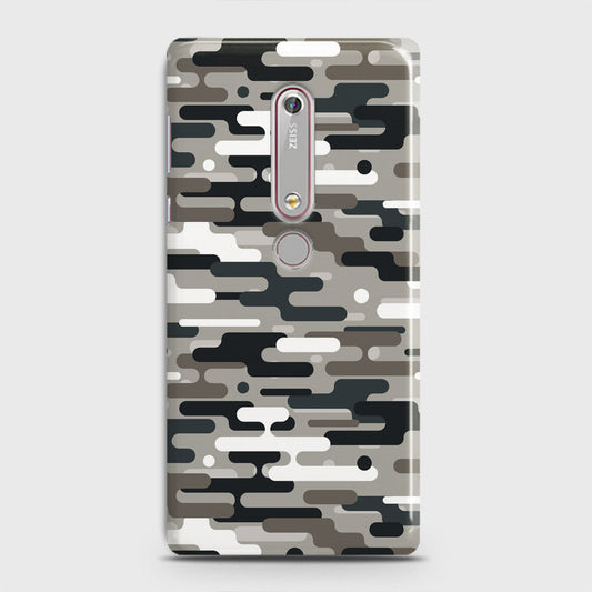 Nokia 6.1 Cover - Camo Series 2 - Black & Olive Design - Matte Finish - Snap On Hard Case with LifeTime Colors Guarantee