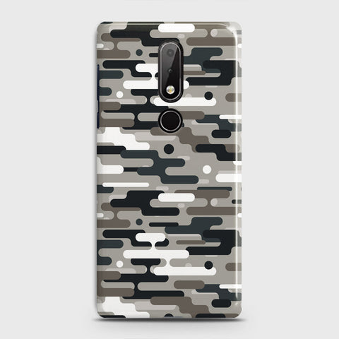 Nokia 6.1 Plus Cover - Camo Series 2 - Black & Olive Design - Matte Finish - Snap On Hard Case with LifeTime Colors Guarantee
