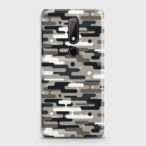 Nokia 7.1 Cover - Camo Series 2 - Black & Olive Design - Matte Finish - Snap On Hard Case with LifeTime Colors Guarantee