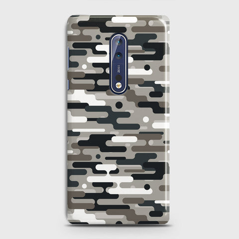 Nokia 8 Cover - Camo Series 2 - Black & Olive Design - Matte Finish - Snap On Hard Case with LifeTime Colors Guarantee