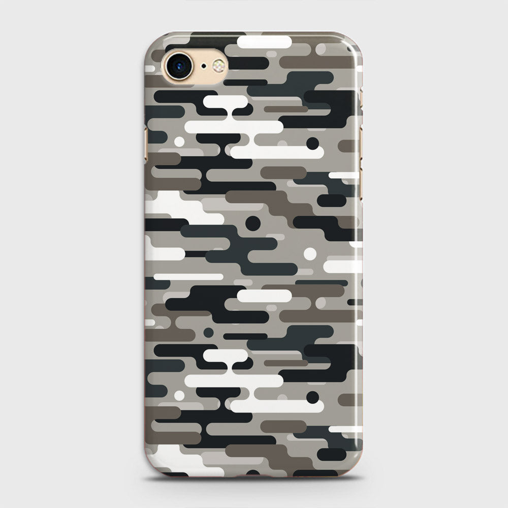 iPhone 8 Cover - Camo Series 2 - Black & Olive Design - Matte Finish - Snap On Hard Case with LifeTime Colors Guarantee