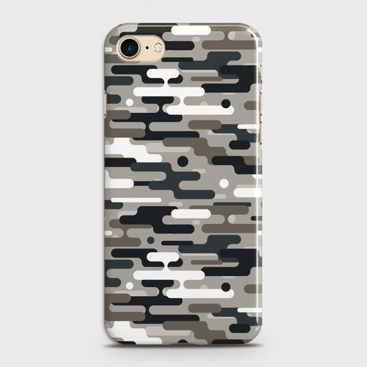 iPhone 8 Cover - Camo Series 2 - Black & Olive Design - Matte Finish - Snap On Hard Case with LifeTime Colors Guarantee