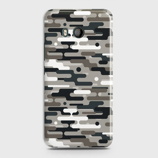 HTC U11  Cover - Camo Series 2 - Black & Olive Design - Matte Finish - Snap On Hard Case with LifeTime Colors Guarantee