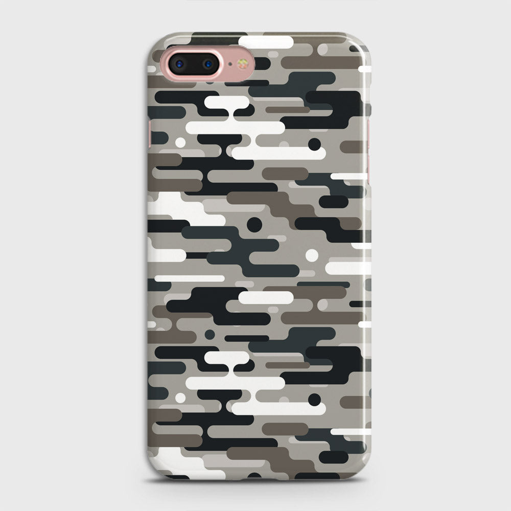 iPhone 8 Plus Cover - Camo Series 2 - Black & Olive Design - Matte Finish - Snap On Hard Case with LifeTime Colors Guarantee