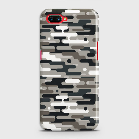 Oppo A3S Cover - Camo Series 2 - Black & Olive Design - Matte Finish - Snap On Hard Case with LifeTime Colors Guarantee