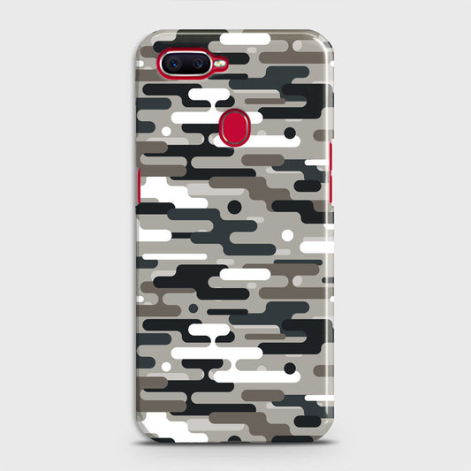 Oppo A7 Cover - Camo Series 2 - Black & Olive Design - Matte Finish - Snap On Hard Case with LifeTime Colors Guarantee