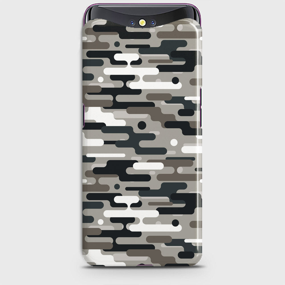 Oppo Find X Cover - Camo Series 2 - Black & Olive Design - Matte Finish - Snap On Hard Case with LifeTime Colors Guarantee