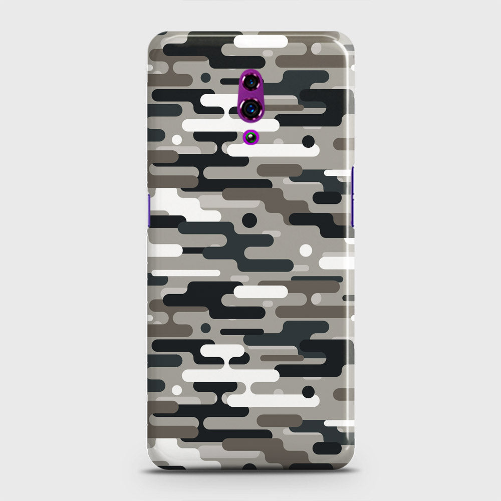 Oppo Reno Cover - Camo Series 2 - Black & Olive Design - Matte Finish - Snap On Hard Case with LifeTime Colors Guarantee