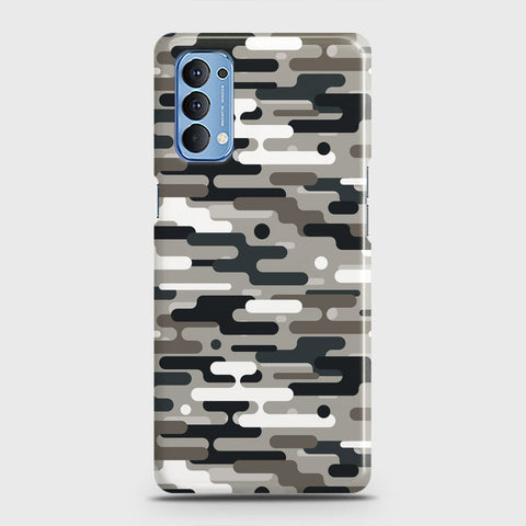 Oppo Reno 4 4G Cover - Camo Series 2 - Black & Olive Design - Matte Finish - Snap On Hard Case with LifeTime Colors Guarantee
