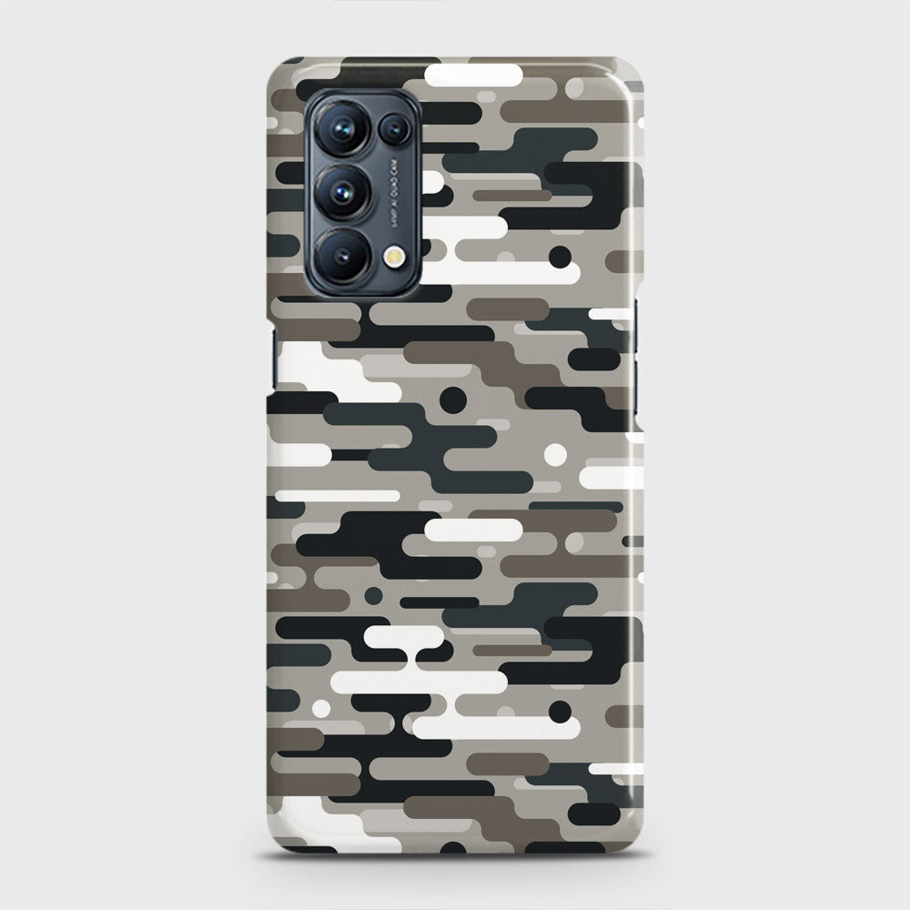 Oppo Reno 5 4G Cover - Camo Series 2 - Black & Olive Design - Matte Finish - Snap On Hard Case with LifeTime Colors Guarantee
