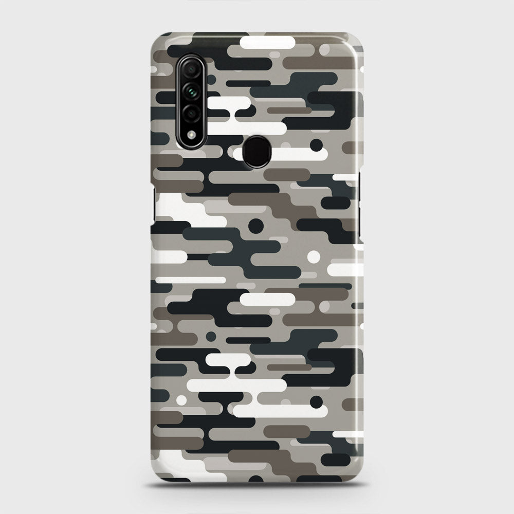 Oppo A8 Cover - Camo Series 2 - Black & Olive Design - Matte Finish - Snap On Hard Case with LifeTime Colors Guarantee