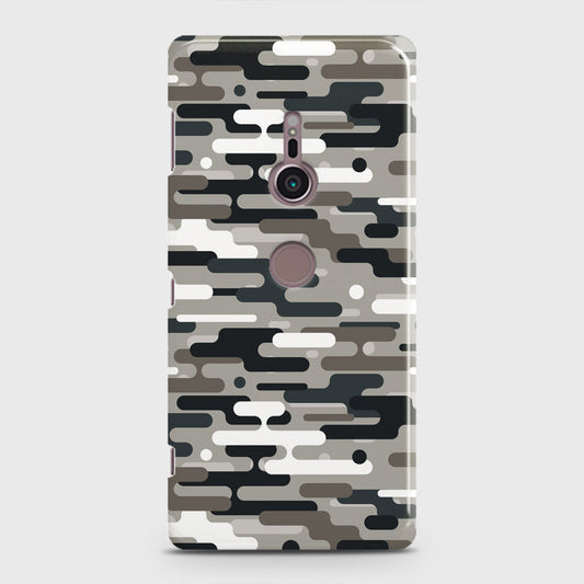 Sony Xperia XZ2 Cover - Camo Series 2 - Black & Olive Design - Matte Finish - Snap On Hard Case with LifeTime Colors Guarantee