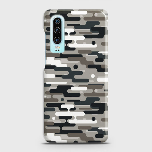 Huawei P30 Cover - Camo Series 2 - Black & Olive Design - Matte Finish - Snap On Hard Case with LifeTime Colors Guarantee