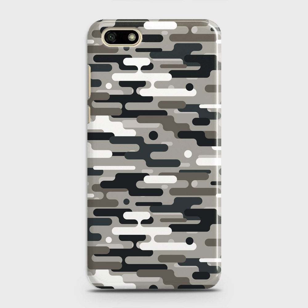 Huawei Y5 Prime 2018 Cover - Camo Series 2 - Black & Olive Design - Matte Finish - Snap On Hard Case with LifeTime Colors Guarantee