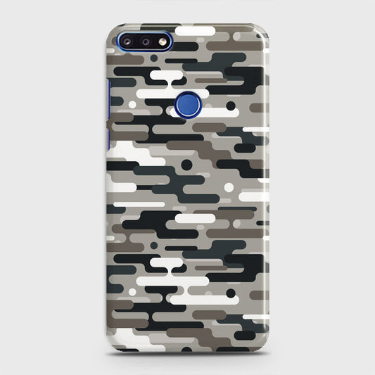 Honor 7A Cover - Camo Series 2 - Black & Olive Design - Matte Finish - Snap On Hard Case with LifeTime Colors Guarantee