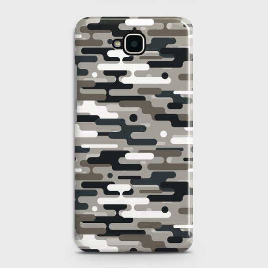 Huawei Y6 Pro 2015 Cover - Camo Series 2 - Black & Olive Design - Matte Finish - Snap On Hard Case with LifeTime Colors Guarantee