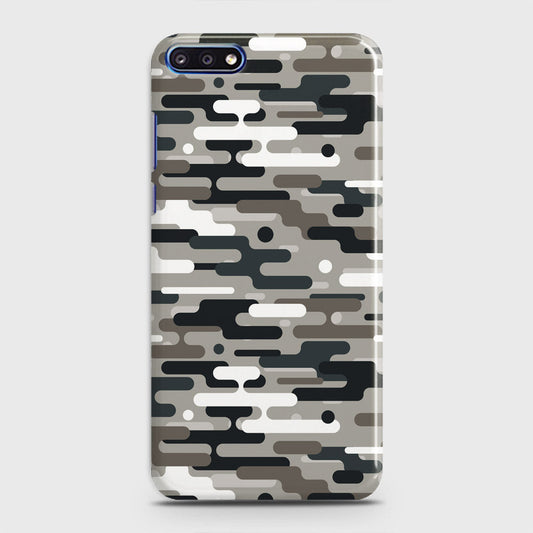 Huawei Y7 Pro 2018 Cover - Camo Series 2 - Black & Olive Design - Matte Finish - Snap On Hard Case with LifeTime Colors Guarantee