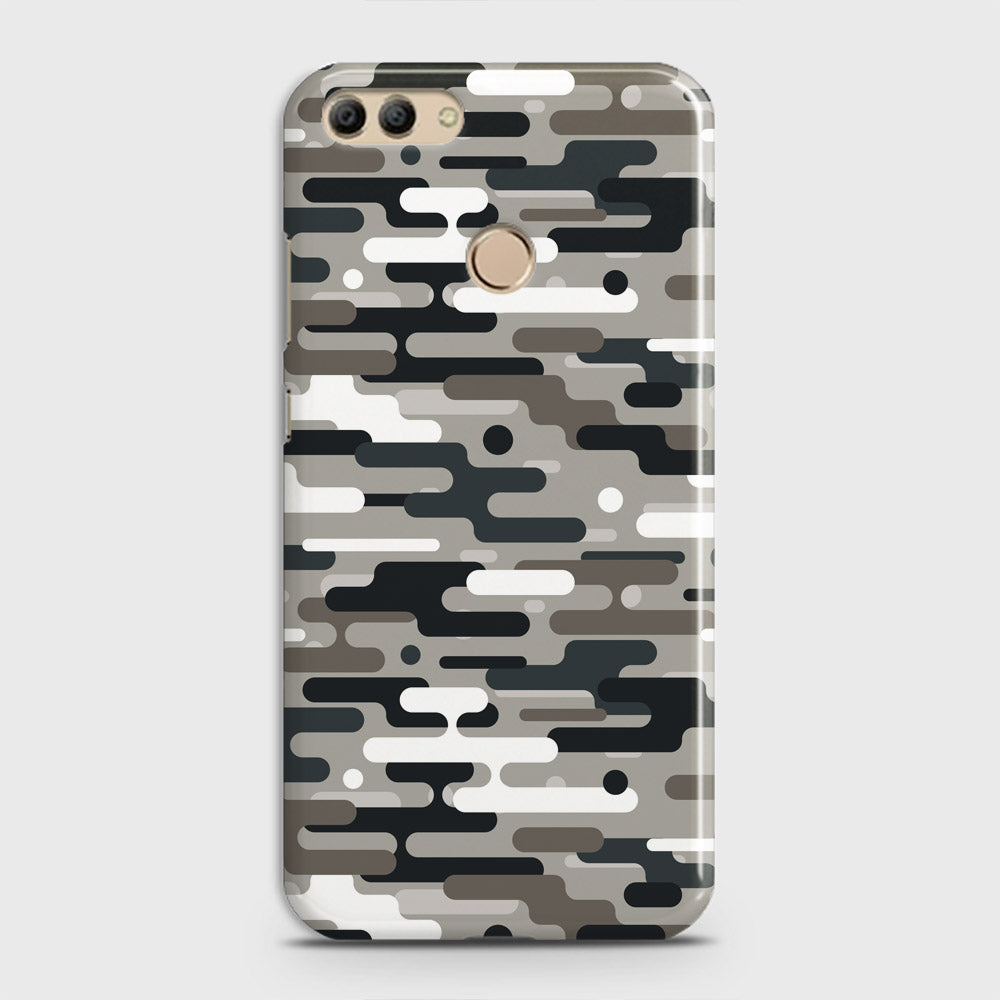 Huawei Y9 2018 Cover - Camo Series 2 - Black & Olive Design - Matte Finish - Snap On Hard Case with LifeTime Colors Guarantee
