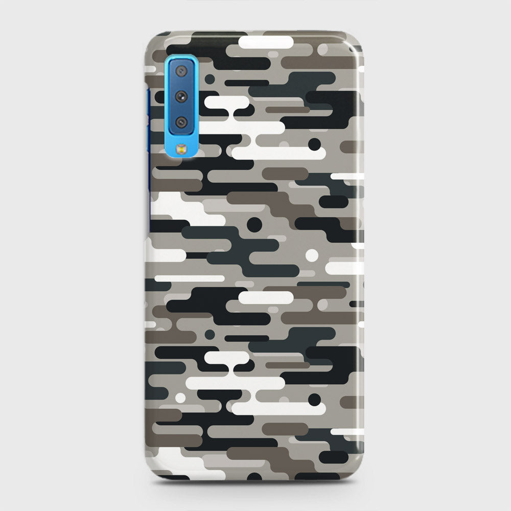 Samsung Galaxy A7 2018 Cover - Camo Series 2 - Black & Olive Design - Matte Finish - Snap On Hard Case with LifeTime Colors Guarantee