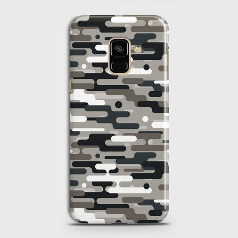 Samsung Galaxy A8 2018 Cover - Camo Series 2 - Black & Olive Design - Matte Finish - Snap On Hard Case with LifeTime Colors Guarantee