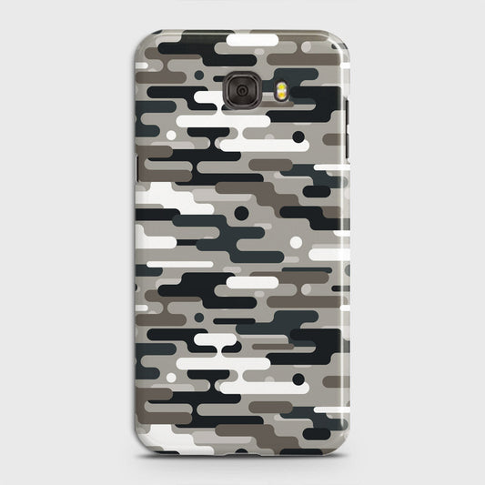 Samsung Galaxy C7 Pro Cover - Camo Series 2 - Black & Olive Design - Matte Finish - Snap On Hard Case with LifeTime Colors Guarantee