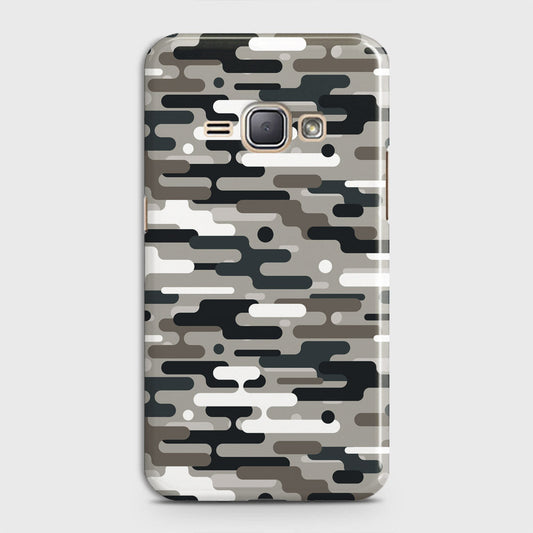 Samsung Galaxy J1 2016 / J120 Cover - Camo Series 2 - Black & Olive Design - Matte Finish - Snap On Hard Case with LifeTime Colors Guarantee