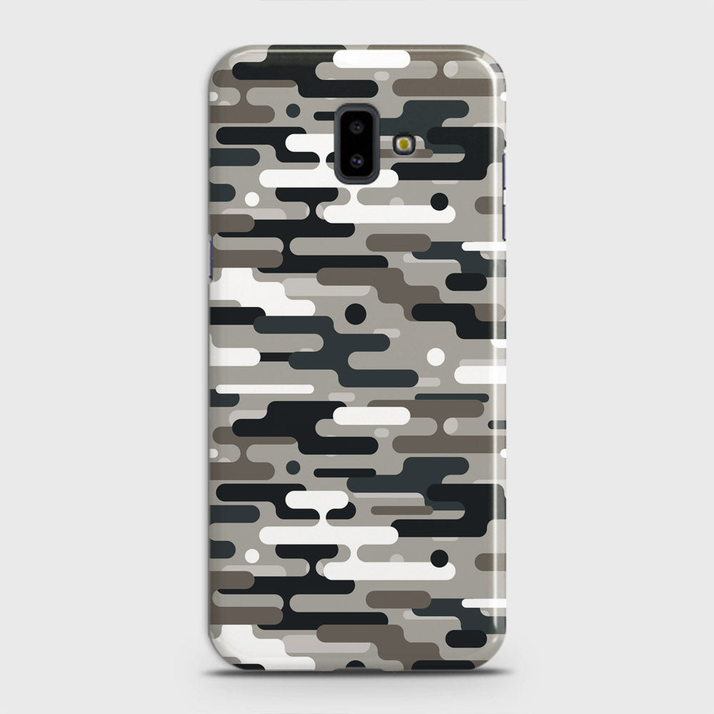 Samsung Galaxy J6 Plus 2018 Cover - Camo Series 2 - Black & Olive Design - Matte Finish - Snap On Hard Case with LifeTime Colors Guarantee
