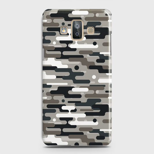 Samsung Galaxy J7 Duo Cover - Camo Series 2 - Black & Olive Design - Matte Finish - Snap On Hard Case with LifeTime Colors Guarantee