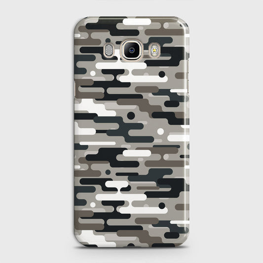 Samsung Galaxy J7 2016 / J710 Cover - Camo Series 2 - Black & Olive Design - Matte Finish - Snap On Hard Case with LifeTime Colors Guarantee