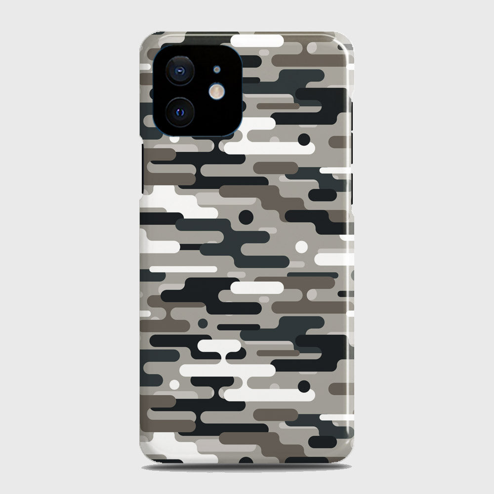 iPhone 12 Mini Cover - Camo Series 2 - Black & Olive Design - Matte Finish - Snap On Hard Case with LifeTime Colors Guarantee