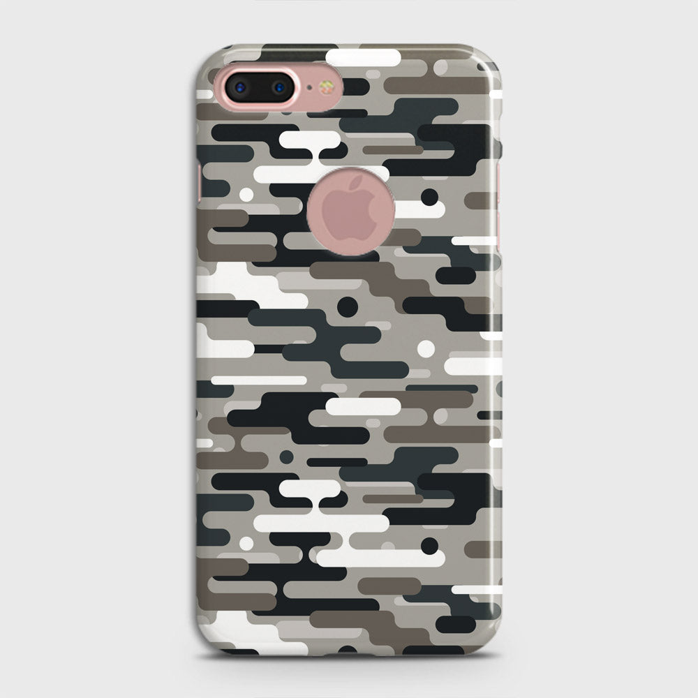 iPhone 8 / 7 Logo Cover - Camo Series 2 - Black & Olive Design - Matte Finish - Snap On Hard Case with LifeTime Colors Guarantee